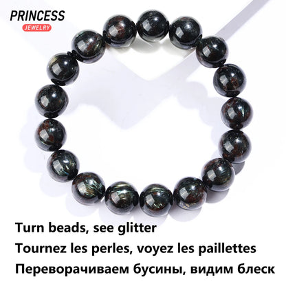 A++ Natural Astrophyllite Stretch Bracelet Crystal Beads for Jewelry Making DIY Accessories 8 10 12mm - AMULET RING STORE