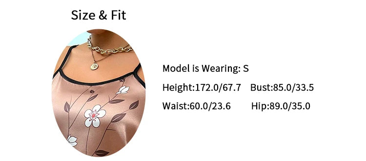 Women's Sleepdress Satin Floral Print Nightdress Comfortable Spaghetti Strap Sleepwear Dress Luxurious Satin Slip Nightdress - AMULET RING STORE