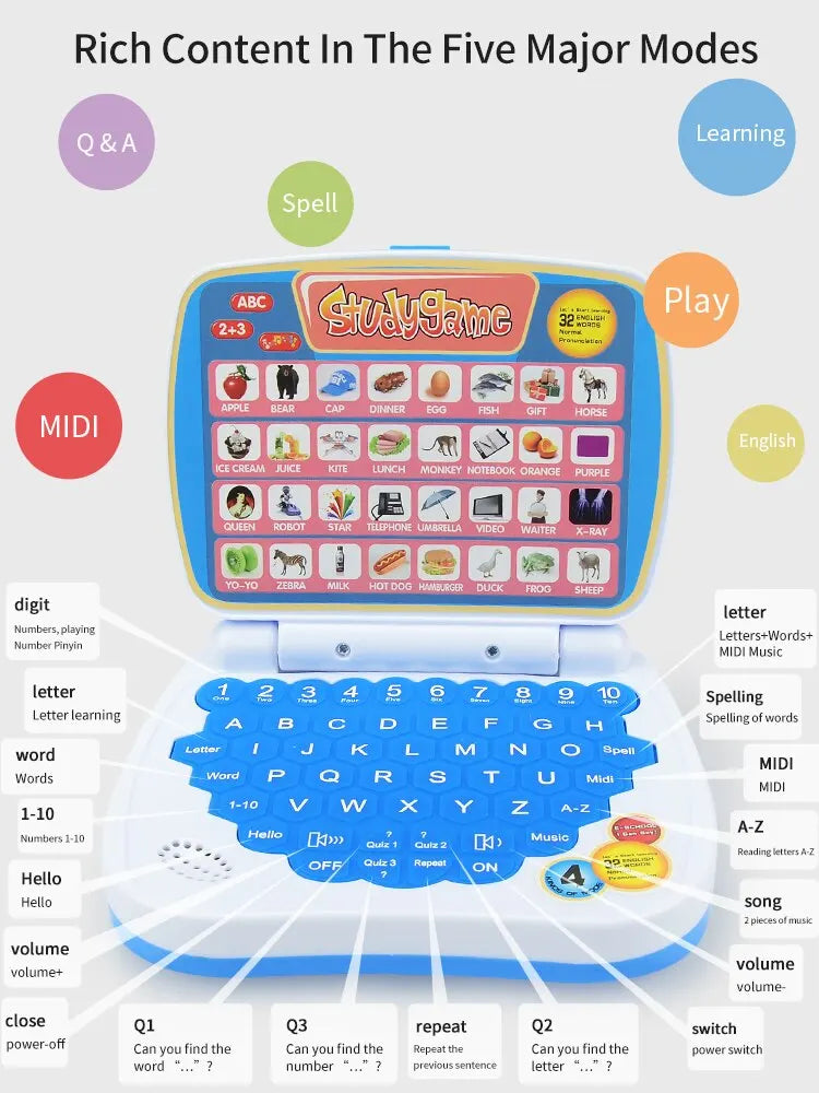 Kids Educational Learning Computer - Electronic Toy - AMULET RING STORE