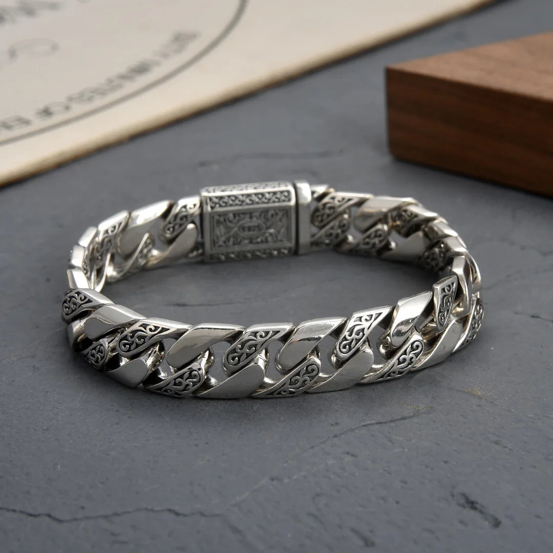 S925 Sterling Silver Timeless Vine Garland Buckle Retro Punk Tank Bracelet Jewelry Creativity Gift Factory Price