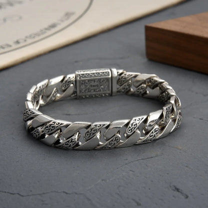 S925 Sterling Silver Timeless Vine Garland Buckle Retro Punk Tank Bracelet Jewelry Creativity Gift Factory Price