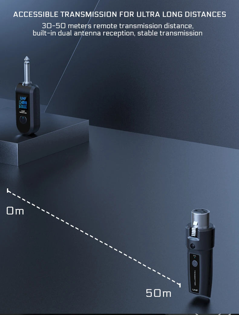 Wireless Microphone Converter XLR or 6.5 Transmitter and Receiver Microphone Wireless System for Dynamic Microphone