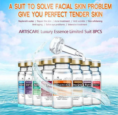 ARTISCARE Serum for Face 8pcs/Lot for Moisturizing Hyaluron Acid Vitamain C Six Peptide Q10 VC Facial Essence Skin Care