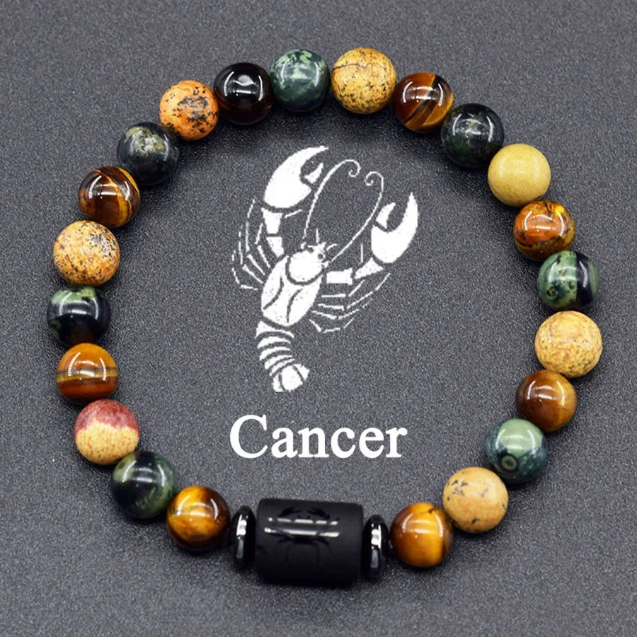 12 Zodiac Sign Bracelet Homme Constellation Bracelet for Men Aries Virgo Leo Libra Charm Bangle Women Friendship Jewelry on Hand