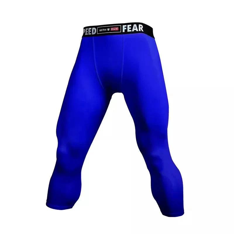 Men Kid Boy Girl GYM Capri Running Tight Pants Basketball Football Soccer Exercise Sport 3/4 Cropped Kneelet Leggings Shorts 714