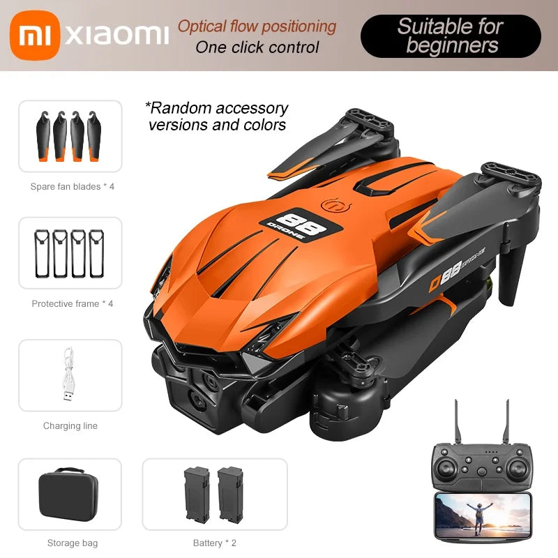 Xiaomi D88 Drone HD Dual Camera 3 Battery Professional Aerial Photography Optical Flow Hovering Gesture Shooting Folding Drone