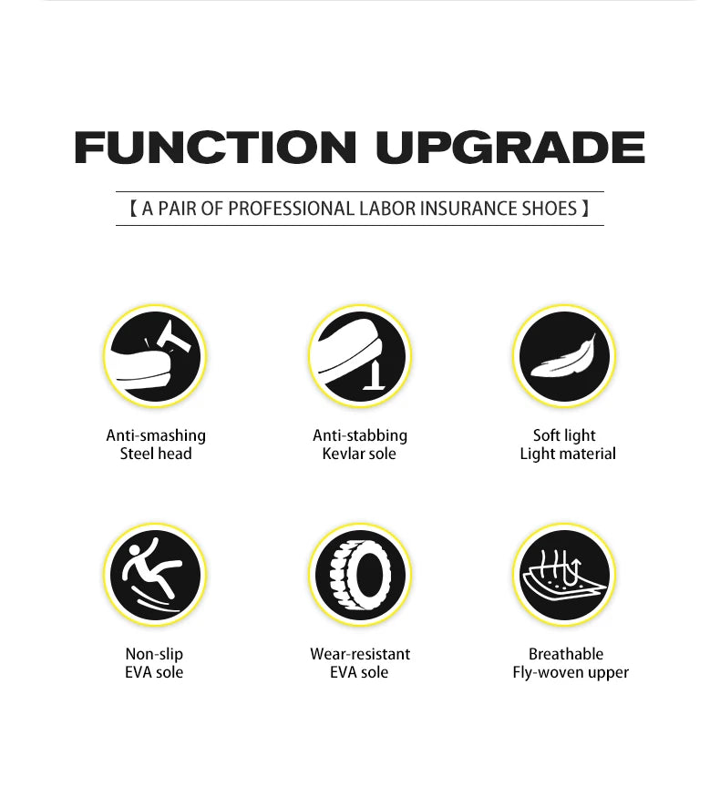 Breathable, lightweight and comfortable anti-smash and anti-puncture safety shoes - AMULET RING STORE