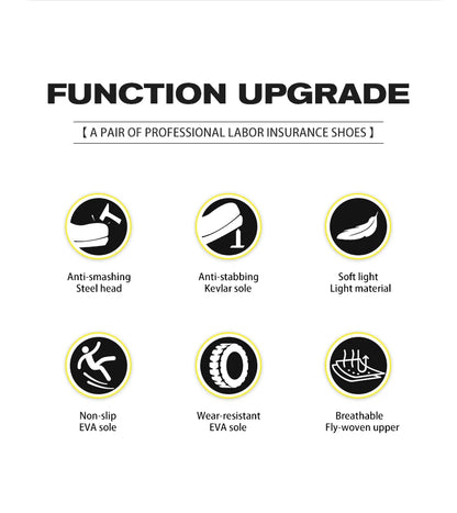 Breathable, lightweight and comfortable anti-smash and anti-puncture safety shoes - AMULET RING STORE