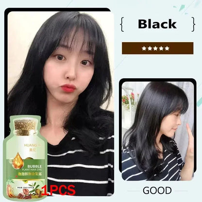 500ml Natural Herbal Hair Dye Shampoo 3 in 1 Change Hair Color Gray Hair to Dark Brown Black Deep Nourishing Fashion Hair Care - AMULET RING STORE