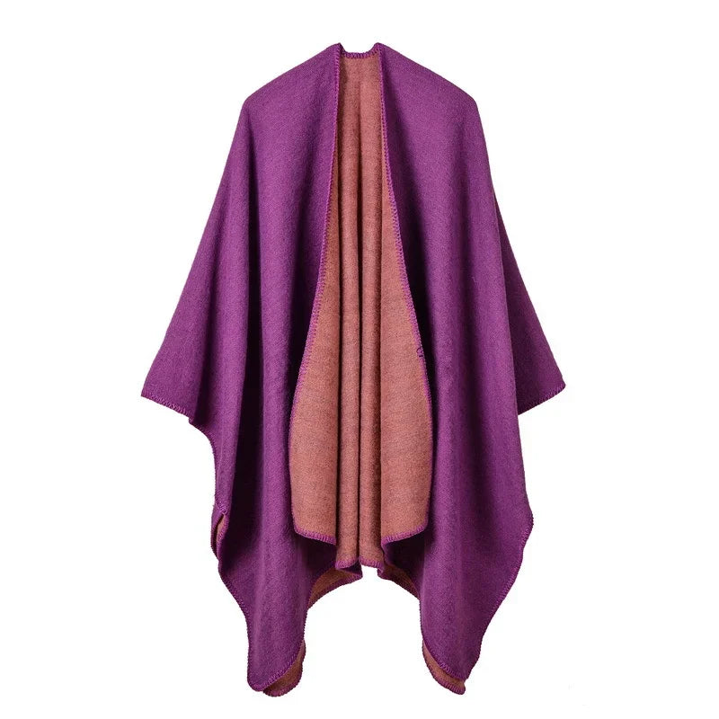 Winter Fashion Poncho Women Capes Scarf Imitation Cashmere Ladies Scarves Warm Shawls Wraps Woman Ponchos Bufanda Mujer Foulard