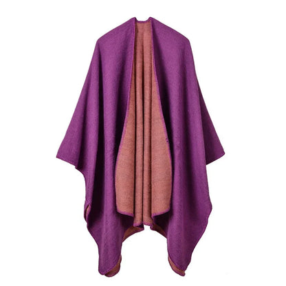 Winter Fashion Poncho Women Capes Scarf Imitation Cashmere Ladies Scarves Warm Shawls Wraps Woman Ponchos Bufanda Mujer Foulard