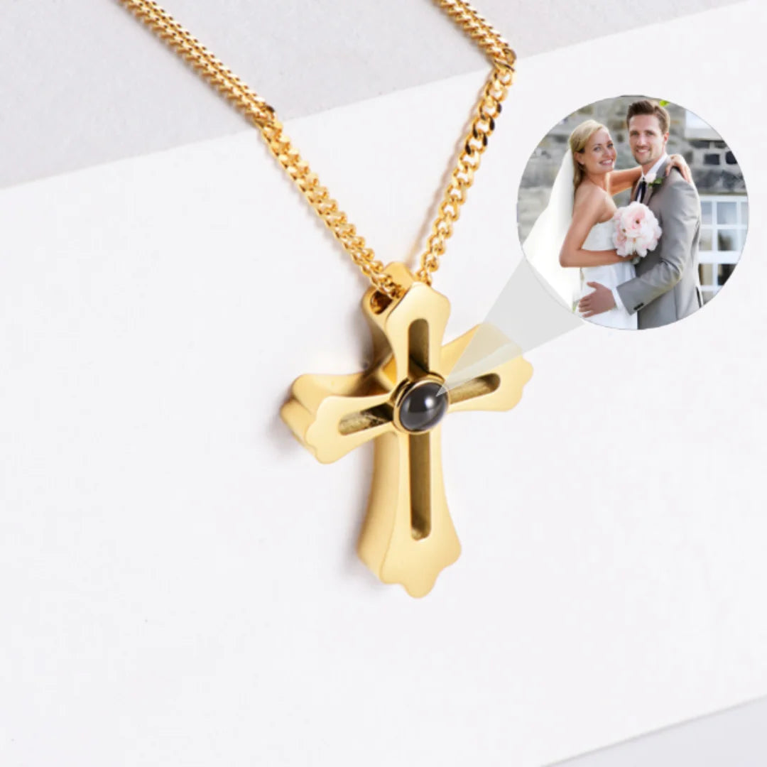 Fashion Projection Necklace Jewelry Personalized Photo Custom Cross Pendant Suitable For Male And Female Couples To Give Gifts - AMULET RING STORE