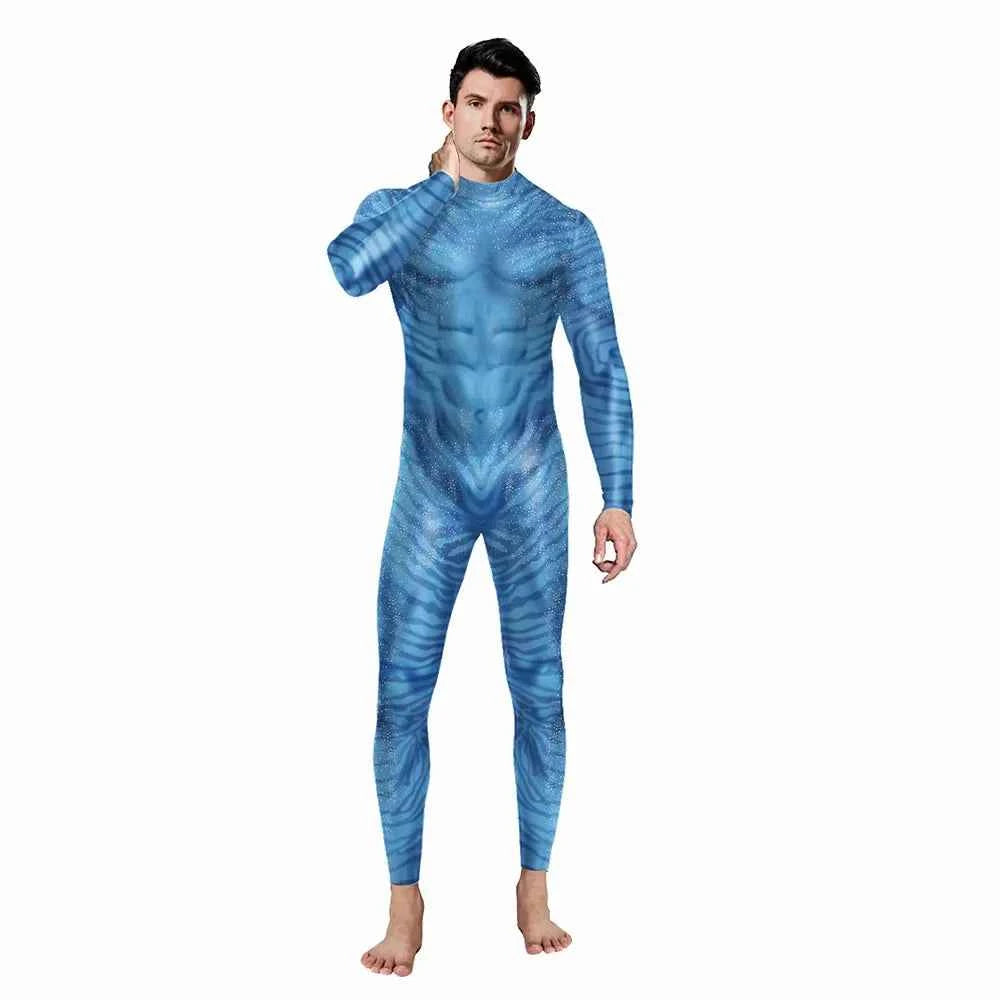 New Cosplay Costume Avatar Movie Themed 3D Digital Print Jumpsuit for Men and Women 3D Digital Print Jumpsuit