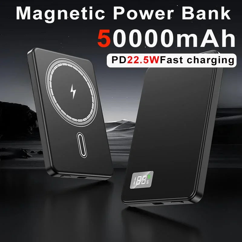 Oneplus Magsafe Power Bank Fast Charging Portable Ultra-thin Magnetic Wireless Digital Display Power Bank Usb Type C Lightning - AMULET RING STORE