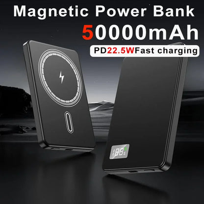 Oneplus Magsafe Power Bank Fast Charging Portable Ultra-thin Magnetic Wireless Digital Display Power Bank Usb Type C Lightning - AMULET RING STORE