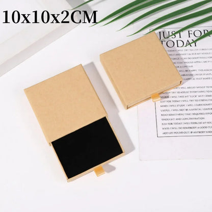 1Pc Thick Kraft Paper Drawer Jewelry Box With Sponge Greet Card for Necklace Bracelet Ring Gift Box Jewelry Packaging Box Joyero - AMULET RING STORE