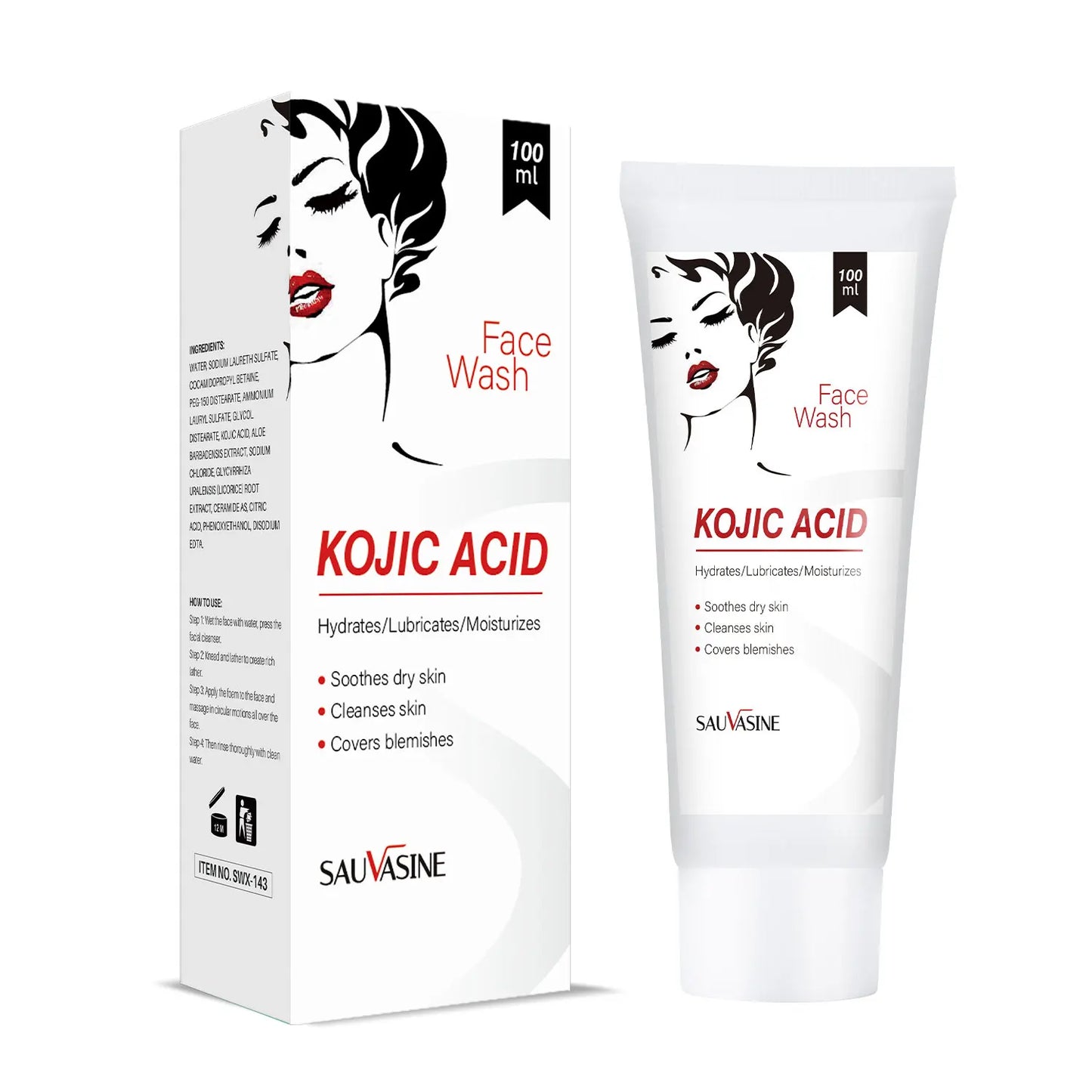 5PCS Kojic Acid Skin Care Set Kojic Acid Soap Moisturizing Facial Cream Body Lotion Face Cleanser Skin Care Products - AMULET RING STORE