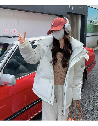 Women's Winter Warm Padded Jacket Coat 2025 New Down Cotton Hooded Solid Thick Parka Waterproof Puffy Korean Fashion Outdoor