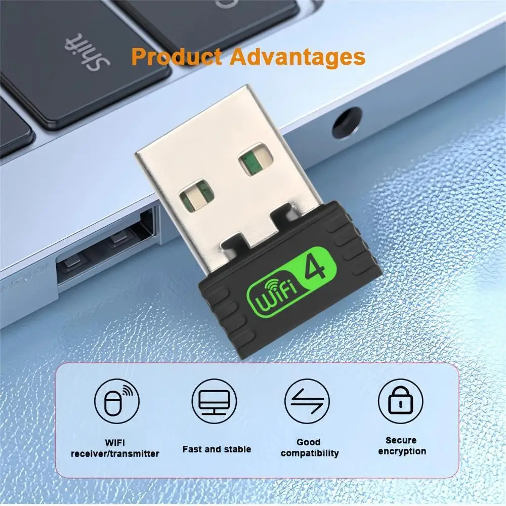 WiFi Bluetooth Wireless Adapter 150Mbps USB Adapter 2.4G Bluetooth V4.0 Dongle Network Card RTL8723DU for Desktop Laptop PC - AMULET RING STORE