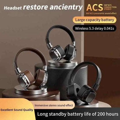 2025 New Retro On Ear Headphones Wireless Bluetooth Headsets DJ Stereo Sounds Bluetooth 5.3 Foldable Headset Gamer Choice
