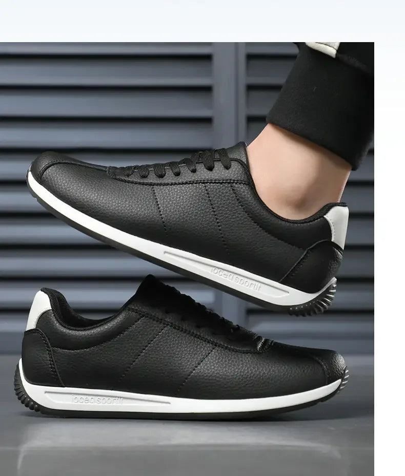 Leisure Running Summer Fashion Anti Slip Mountaineering PU Leather Sports Shoes Tennis Trend Hot Selling Men White Flat Shoes - AMULET RING STORE