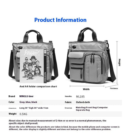 Business Men Shoulder Bag Multilayer Multifunctional Tablet and Document Handbag Diagonal Cross bag Leisure Briefcase