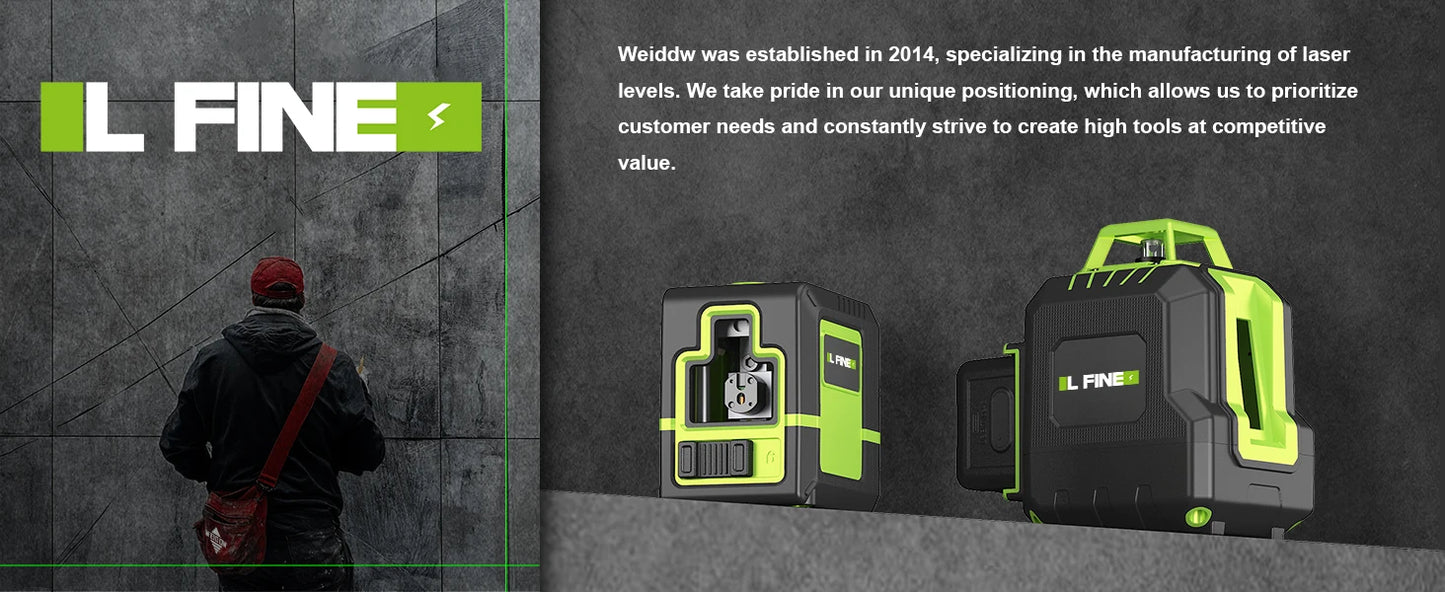 Lfine Laser Level 2 Lines with Tripod professional Level Laser Horizontal Vertical Nivel Laser automatic  360°Self-Leveling Tool