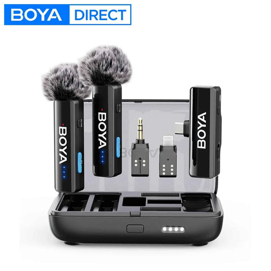 BOYA BOYALINK 2 Wireless Lavalier Microphone for iPhone Android DSLR Cameras Smartphone Gaming Youtube Video Recording Streaming