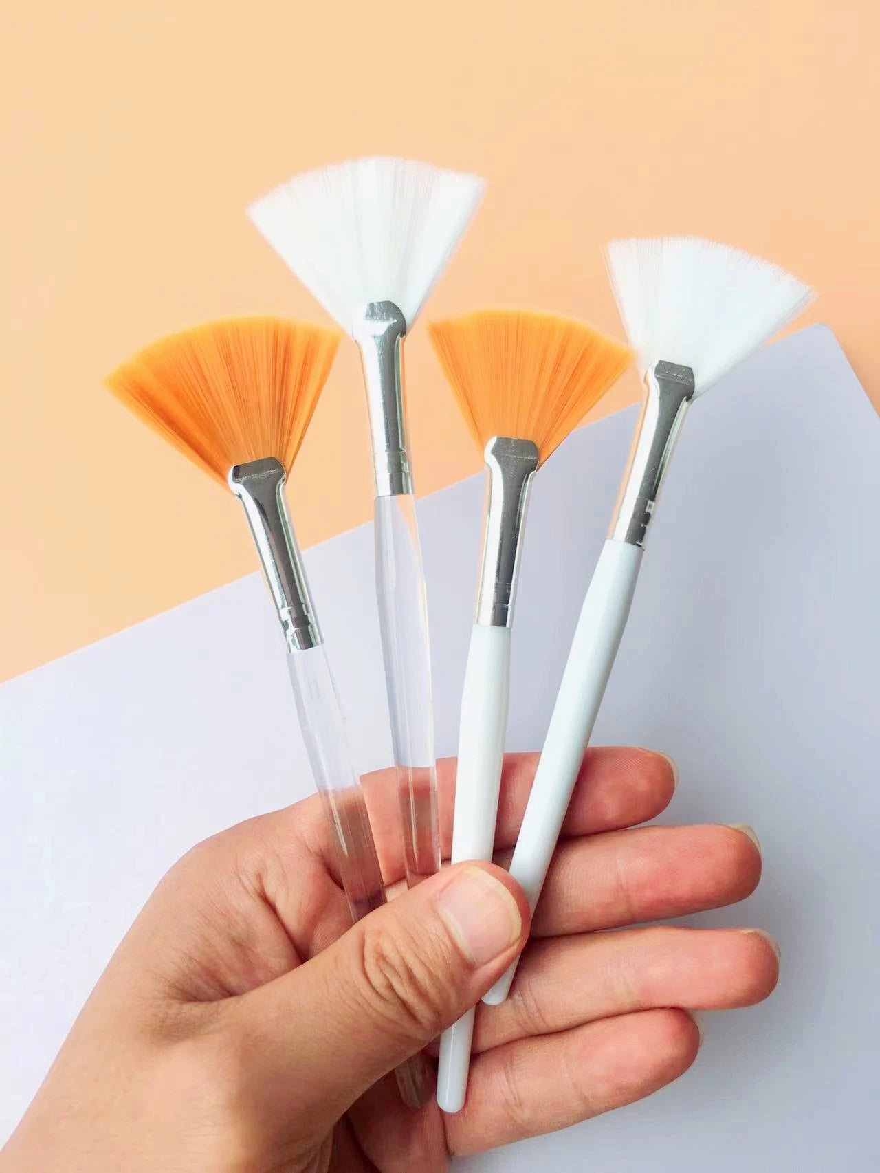 10/20/50pcs Fan Shape Facial Mask Brush Multifunctional Makeup Brushes Essential Oil Women Facial Body Beauty Makeup Tools Brush - AMULET RING STORE