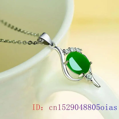 Jade Pendant Amulet Lucky Necklace Natural Gifts Hetian Women Fashion Chinese Chalcedony Jewelry Charm