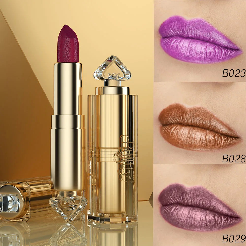 3 Colors Set Hydrating Glitter Lipstick Pearl Shimmering Daily Lip Makeup for Dry Cracked Chapped Lips Korean Beauty Moisture - AMULET RING STORE