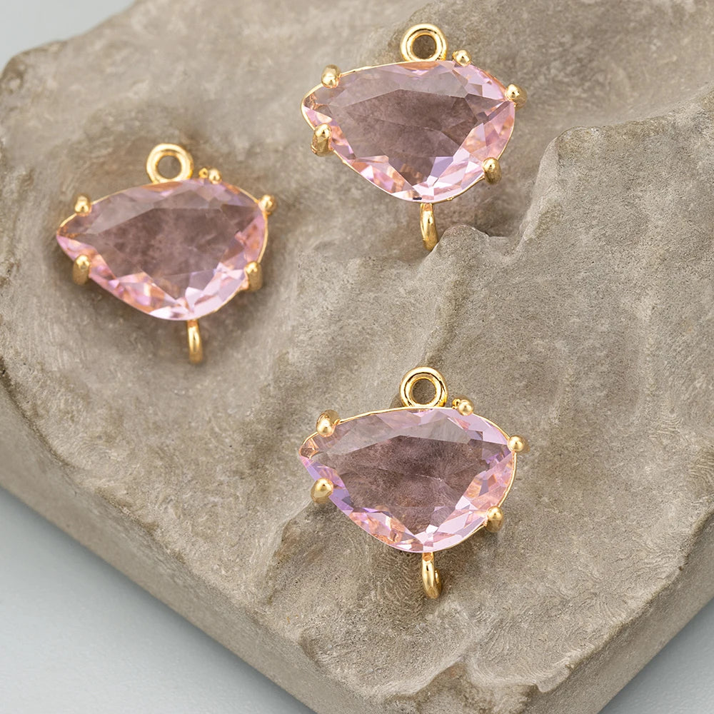 GUFEATHER ME92,jewelry accessories,18k gold rhodium plated,copper,glass,hand made,charms,diy pendants,jewelry making,6pcs/lot - AMULET RING STORE