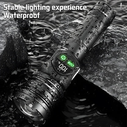 Super Bright Rechargeable LED COB Flashlight With 9 Lighting Modes Multifunction Magnetic Outdoor Waterproof Lamp18650 Battery - AMULET RING STORE