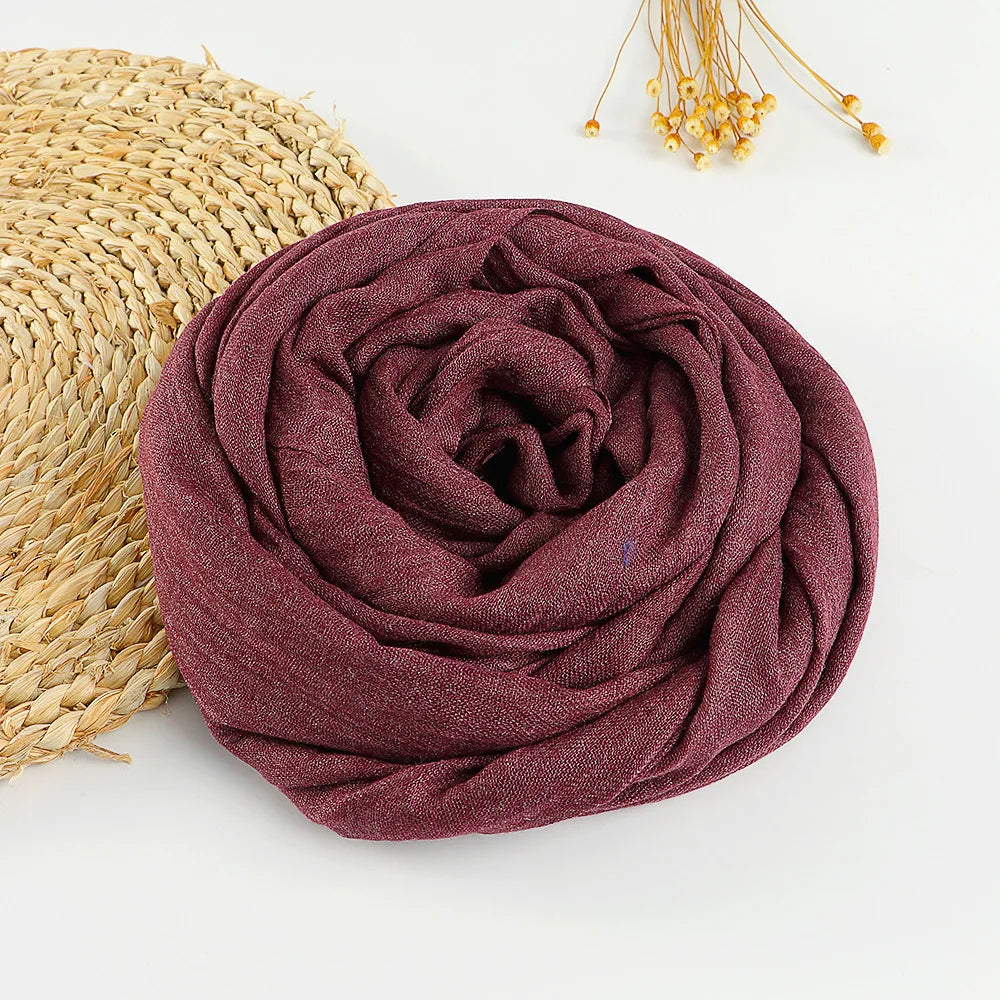 Autumn Winter New Cotton Linen Scarf For Women Girls Solid Color Sunscreen Scarves Soft Foulard Viscose Female Wrap Shawls