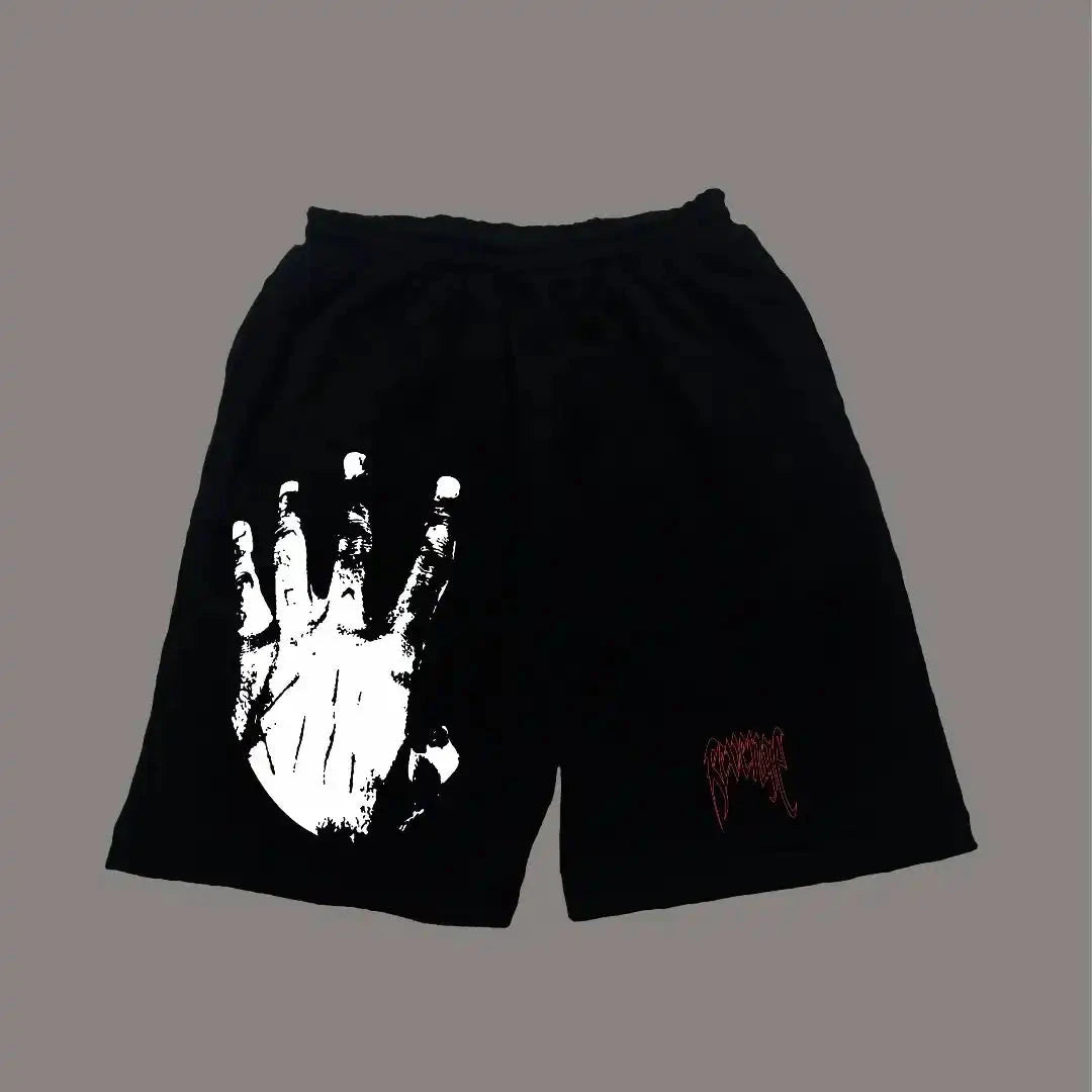 Y2K Vintage Gym Shorts Men Women Sports Low Waist Distressed Design Cotton Blend Quick Dry Athletic Wear Retro Street Style