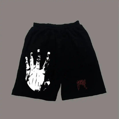 Y2K Vintage Gym Shorts Men Women Sports Low Waist Distressed Design Cotton Blend Quick Dry Athletic Wear Retro Street Style