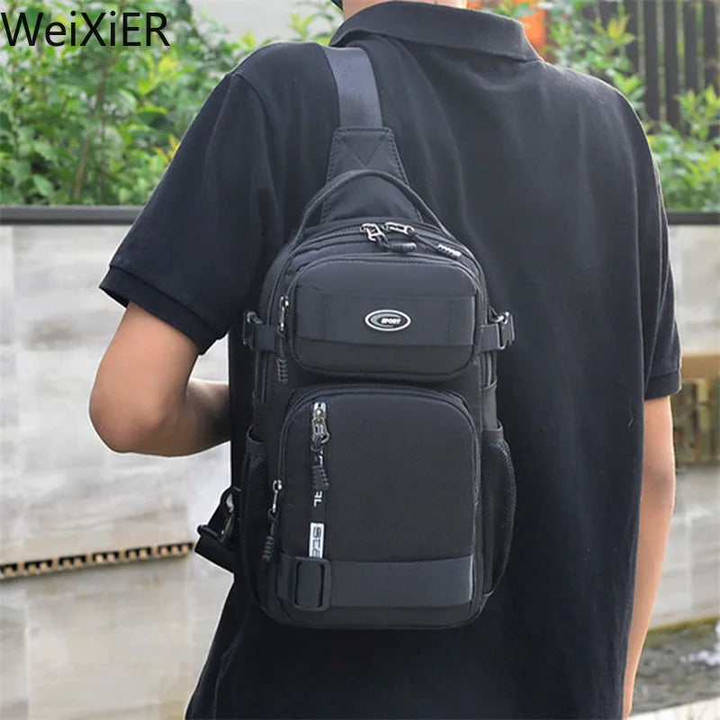 Fashion Multifunction Men's Shoulder Bag Running Outdoor Sling Crossbody Bags Male Travel Trend High Capacity Sport Chest Bag - AMULET RING STORE