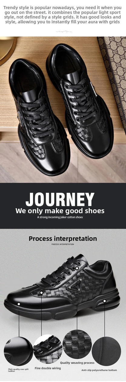 Men's Shoes Original Casual Leather Men Training Wear Resistant Sneakers Outdoor Male Treking Footwear Breathable Lace-up Shoes