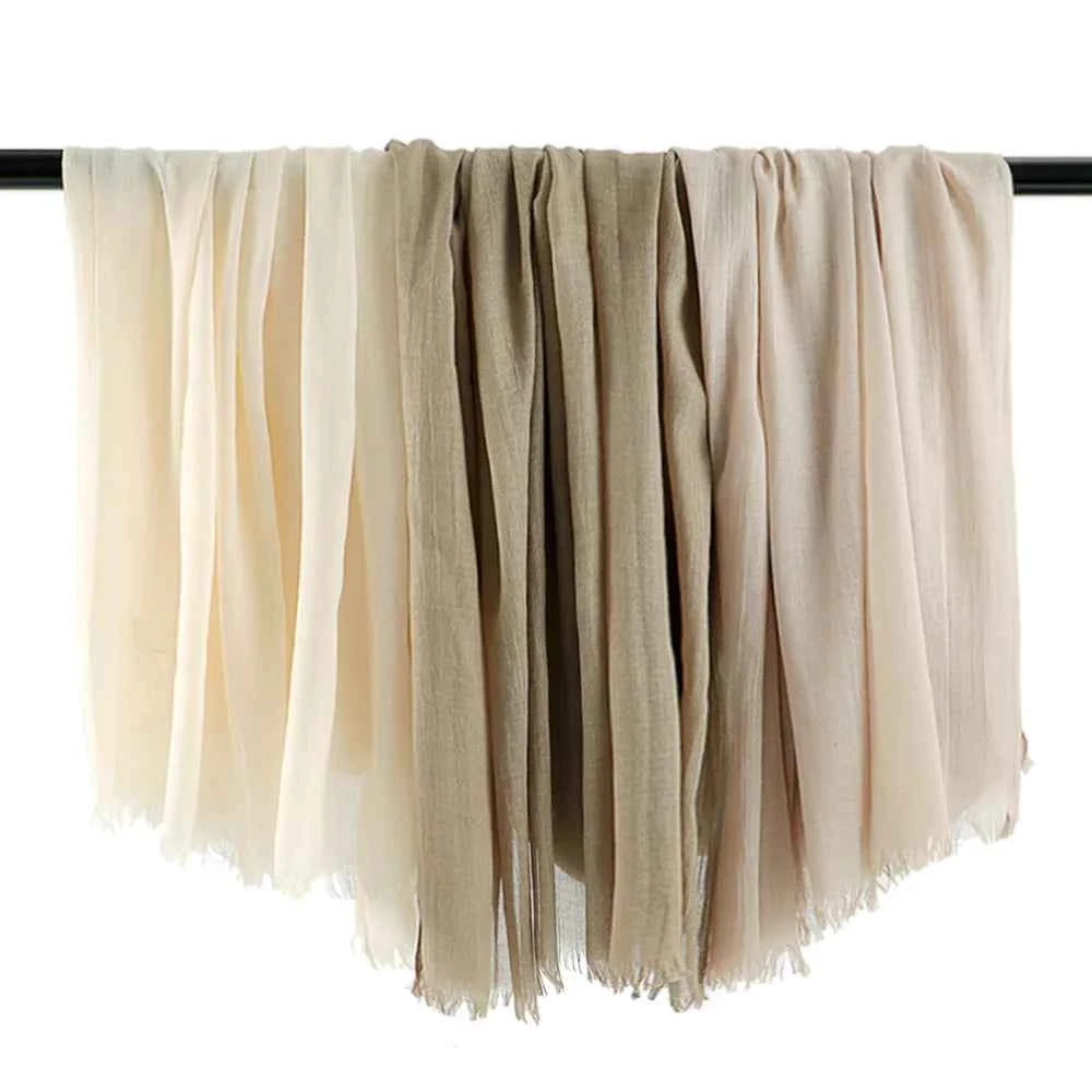 Autumn Winter New Cotton Linen Scarf For Women Girls Solid Color Sunscreen Scarves Soft Foulard Viscose Female Wrap Shawls