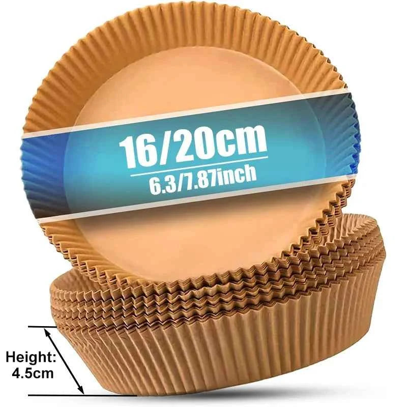 Round Air Fryer Paper Disposable Non-Stick Airfryer Baking Papers Microwave Oven Pot Oil Absorbing Gasket Kitchen Accessories