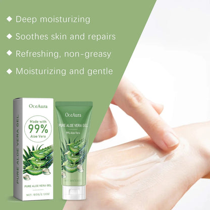 Sunburn Repair Aloe Vera Gel Hydrating Moisturizing Face Cream Relieve Dry Tight Sensitive Skin Care Brightening Facial Cream - AMULET RING STORE
