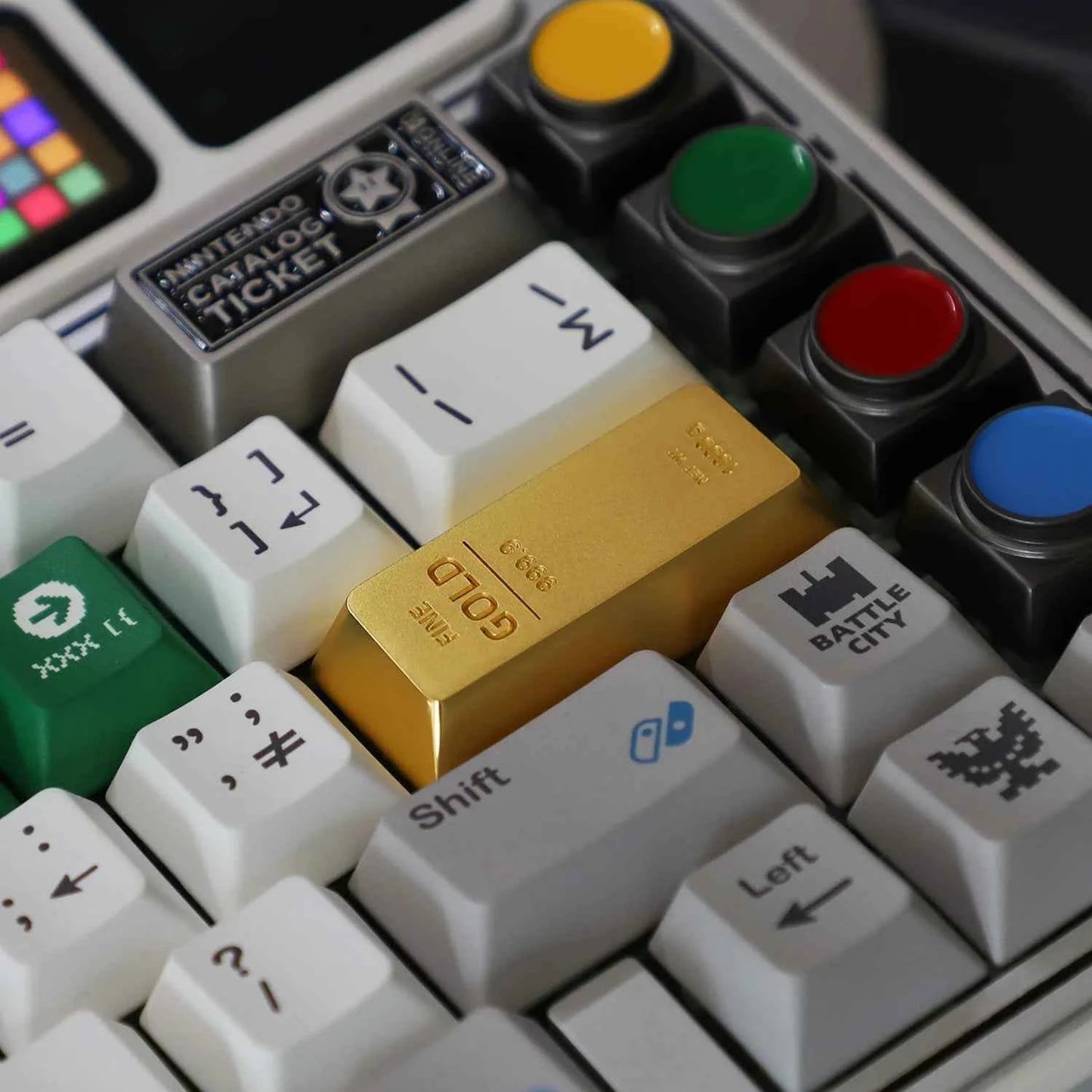 Gold Bar Shape Theme Keycaps Set Zinc Alloy Enter Key Cherry Profile Custom Original Handmade Keycaps for Mechanical Keyboard