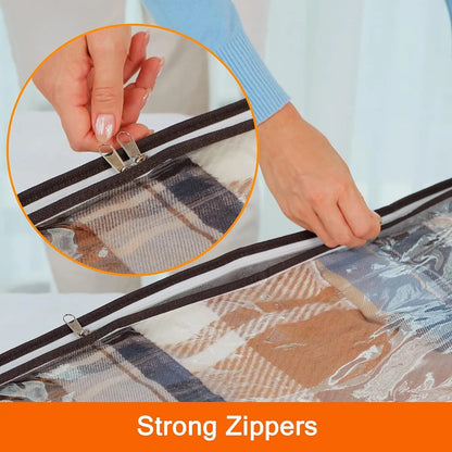 Foldable Under Bed Storage Containers with Clear Window Underbed Toy Organizers and Clothing Storage Bags Closet Storage Bins - AMULET RING STORE