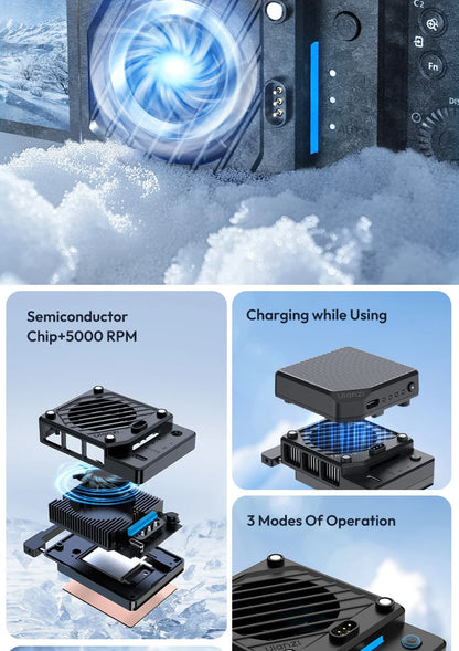 Ulanzi CU01 Thermostatic Semiconductor Camera Cooler Camera Cooling Fan Radiator 4K Recording Kit Heat Sink for Sony Canon Nikon