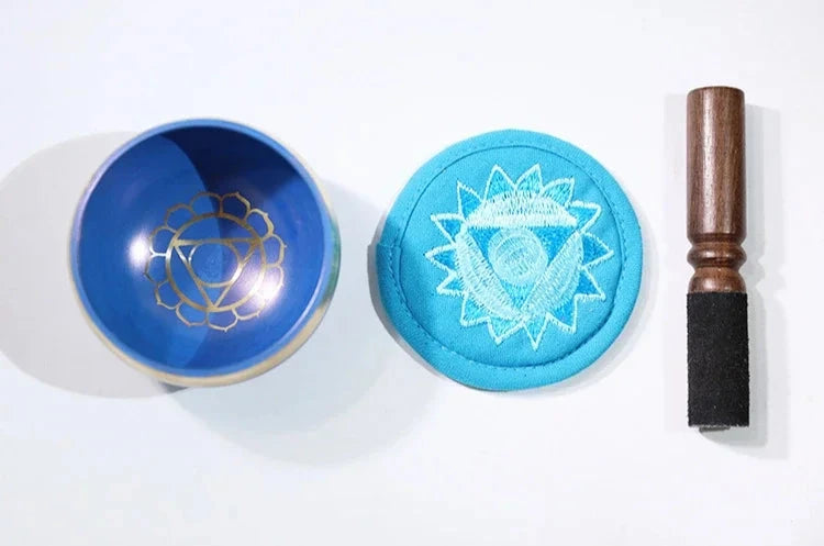 Nepal Handmade Buddha Singing Bowl Yoga Meditation Colorful Sound Therapy Tibetan Singing Bowls Healing Percussion Instruments - AMULET RING STORE