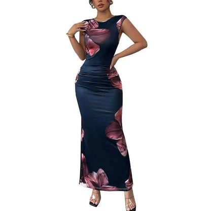 Sexy Bodycon Maxi Dresses For Women 2025 Summer Fashion Sleeveless O-neck Slim Long Party Dress Elegant Vestidos