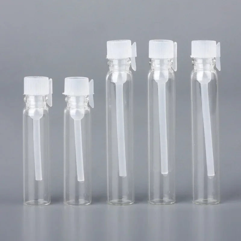 Glass Dropper Bottle Transparent Mini 1ml 2ml Stick Essential Oil with Inner Stopper Sample Trial Use Perfume Sub Bottles Empty - AMULET RING STORE