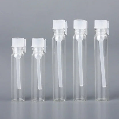 Glass Dropper Bottle Transparent Mini 1ml 2ml Stick Essential Oil with Inner Stopper Sample Trial Use Perfume Sub Bottles Empty - AMULET RING STORE