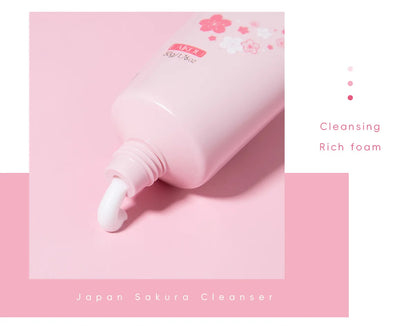LAIKOU Japan Sakura Cleanser Gentle Deep Cleaning Oil Control Moisturizing Shrink Pores Face Skin Care Skin Cleanser 50g