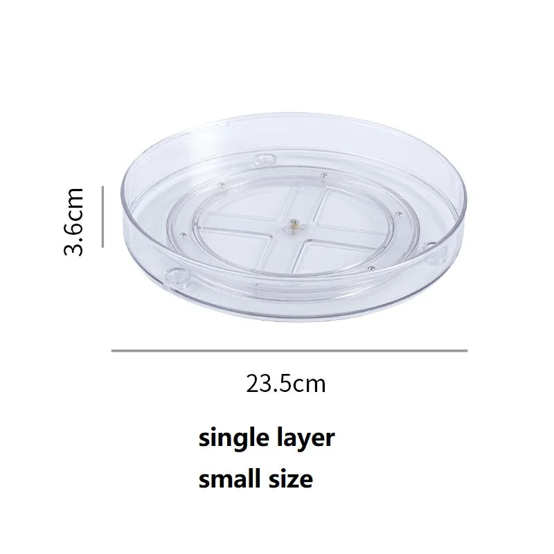 360 Rotation Cabinet Turntable Organizer Storage Spice Rack Drink Cosmetic Storage Rack PET Kitchen Turntable Bathroom Tray - AMULET RING STORE